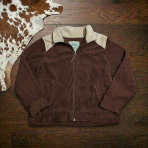 Vintage 1990s Brown Colorblock Fleece Jacket
